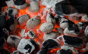 Les braises d'un barbecue. Illustration.