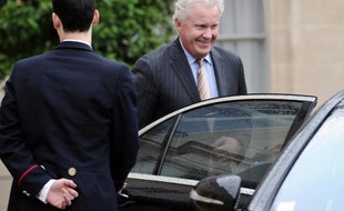 Le PDG de General Electric (GE) Jeffrey Immelt quitte l'Elysée à Paris le 28 mai 2014