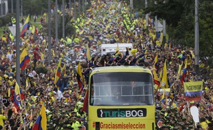 La sélection colombienne fêtée à Bogota le 6 juillet 2014.