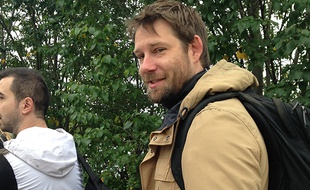 Yoann Bazin, dans un camp d'entraînement au Danemark pour son projet de recherche.