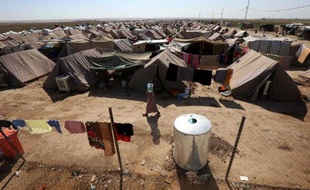 Le camp de réfugiés d'Ayden, une extension du camp d'Aliama, à 160 km au nord de Bagdad, le 27 septembre 2014