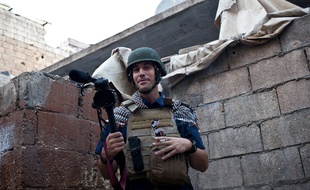 Photographie du journaliste américain James Foley prise le 5 novembre 2012 à Alep, en Syrie, et enlevé près d'Idlib le 22 novembre 2012.