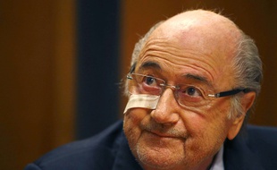 Sepp Blatter lors d'une conférence de presse le 21 décembre 2015.