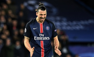 L'attaquant du PSG Zlatan Ibrahimovic, le 6 avril 2016, contre Manchester City.