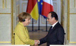 Angela Merkel et François Hollande à l'Elysée, le 20 février 2015 à Paris
