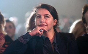 Cécile Duflot lors d'une meeting électoral d'Anne Hidalgo à Paris, le 27 mars 2014