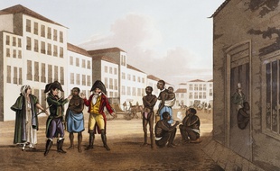 Marché des esclaves (1813). Image d'illustration.