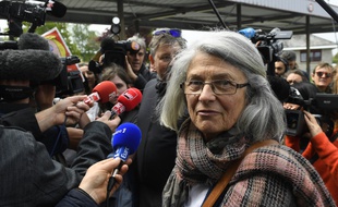 L'élue Catherine Blein ici le 4 mai 2017 lors d'un déplacement de Marine Le Pen en Bretagne.