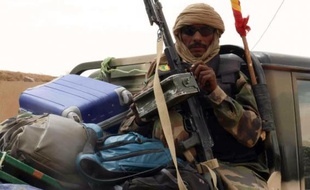 Un soldat malien dans la ville de Kidal, le 17 mai 2014 au nord du Mali
