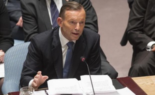 Le Premier ministre australien Tony Abbott lors de l'Assemblée générale de l'Onu le 24 septembre 2014 à New York