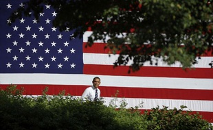 Barack Obama lors d'un meeting à l'université Colorado State, le 28 août 2012