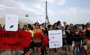 Rassemblement de prostitués à Paris pour défendre leurs droits, le 5 juin 2015