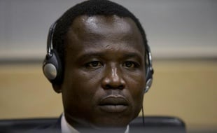 Le commandant ougandais Dominic Ongwen, membre des milices de Joseph Kony, le 26 janvier 2015 devant la CPI à La Haye