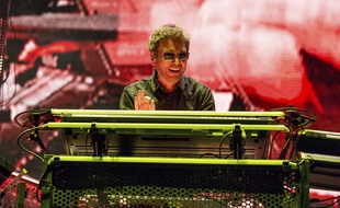 Jean-Michel Jarre, lors du festival de musique américain Coachella, en avril 2018.