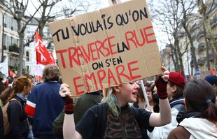 Manifestation contre la réforme des retraites, à Paris, le 23 mars 2023.