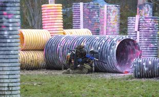 Lors d'une partie de paintball (Illustration)