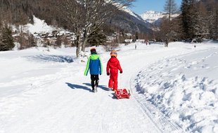 Photo d'illustration de pratiquants de luge, le 14 février près de Chamonix (Haute-Savoie).