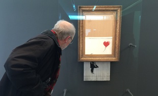 «Love is in the bin» de Banksy. Le 6 février 2019 à Baden-Baden