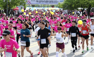 Coureurs du marathon de Séoul lors de édition 2018.