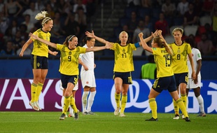 Les Suédoises ont battu le Canada en 8e de finale de la Coupe du monde, le 24 juin 2019.