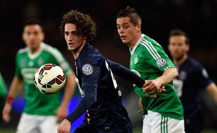 Adrien Rabiot lors de PSG-Saint-Etienne le 8 avril 2015.