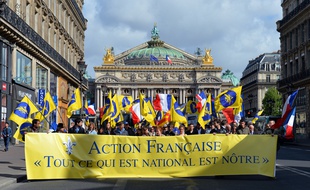 Des militants du mouvement nationaliste et monarchiste Action Française, ici lors d'une manifestation à Paris.