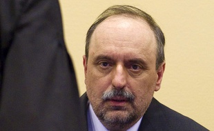 Goran Hadzic, ancien chef politique des Serbes de Croatie, en 2011 au Tribunal pénal pour l'ex-Yougoslavie.