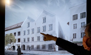 Le futur poste de police qui doit prendre place dans la maison natale d'Hitler.