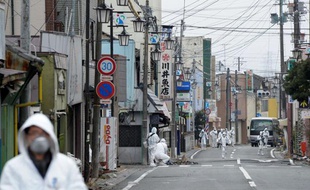 Dans la ville d'Okuma, située à moins de 3km de la centrale de Fukushima, est toujours dans la zone interdite le 2 mars 2012.