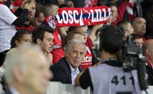 L'entraineur lillois René Girard a passé le match Losc-Montpellier dans les tribunes.