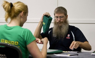 Nigel Richards, lors d'un championnat de Scrabble, à Londres, le 19 novembre 2014.