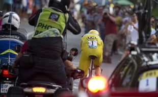 Chris Froome lors du contre-la-montre du 21 juillet 2016.