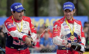 Sébastien Loeb (Citroën DS3) a dû abandonner dimanche au rallye de Grande-Bretagne à la suite d'un accident de la route, mais sans conséquence: "on est quand même champions du monde", a relativisé le Français devant la presse, heureux de ce 8e titre consécutif.