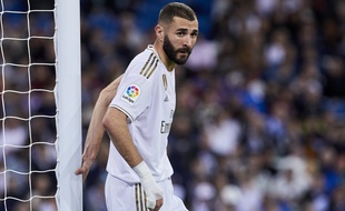 Karim Benzema sous le maillot du Real Madrid au stade Santiago Bernabeu, le 30 octobre 2019.