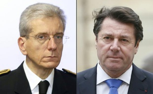 Un montage fait le 25 avril 2016 de photos du préfet des Alpes-Maritimes Adolphe Colrat (g) le 19 février 2016 et du maire de Nice Christian Estrosi, le 2 février 2016