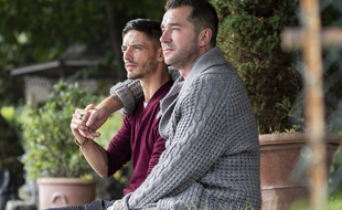 Alexandre et Mathieu, à l'automne 2020, lors du tournage du bilan de la saison 15 de L'Amour est dans le pré.