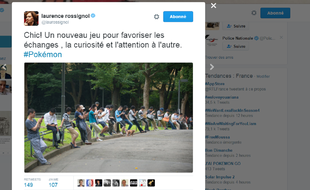 Capture d'écran du tweet envoyé par la ministre des Familles le jour de la sortie du jeu Pokémon Go en France.