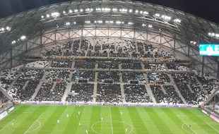La tribune Ganay du stade Vélodrome, lors de OM-Caen le 27 février 2015.