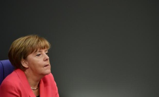 La chancelière allemande Angela Merkel au Bundestag à Berlin, le 24 septembre 2015