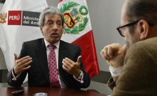 Manuel Pulgar, le ministre péruvien de l'environnement, interviewé, à Lima, en août 2014.
