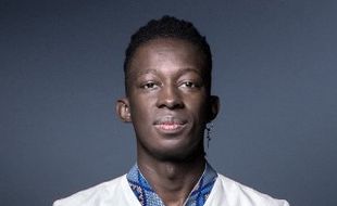 French chef Mory Sacko poses during a session photo in Paris on January 20, 2021. (Photo by JOEL SAGET / AFP)