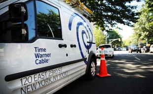 Une camionnette de Time Warne Cable à New York, le 27 août 2014