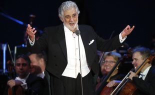 Placido Domingo en concert à Szeged, en Hongrie, le 28 août 2019.