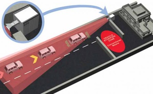 L'entreprise anglaise E2V utilise des ondes électromagnétiques pour couper le moteur d'un véhicule à distance.