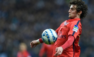 Le milieu de terrain du PSG Adrien Rabiot contre Bastia, le 11 avril 2015, au Stade de France.
