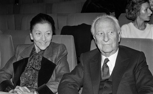 Edmonde Charles-Roux et Gaston Defferre le 8 novembre 1984 à Paris