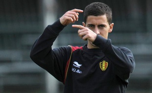 Eden Hazard lors d'un entraînement avec l'équipe de Belgique, le 31 mai 2011 à Bruxelle.
