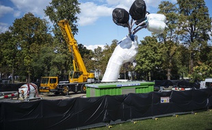 Les coûteuses «Tulips» lors de leur installation au début du mois de septembre 2019