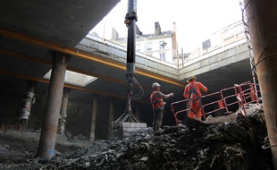 Les dessous de la place Saint-Germain où la station de métro est creusée.