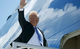 Donald Trump quitte le Canada où se tenait le G7, le 9 juin 2018.